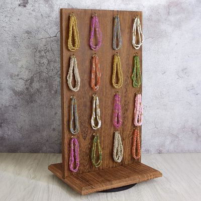 空間節約機能 9 W X 7.5 D X 16.5 H 木製の宝石ディスプレイスタンド 32 ハック