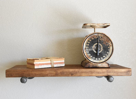 インダース ハンガー フローティング 棚 壁 木製 棚 マイクロウェーブ オーブンのための 田舎式 展示棚