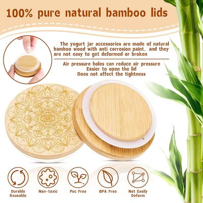 フレッシュスタイル 12 PC 木製 キャンダル用 グラスヨーグルト用 瓶蓋 蓋 木製