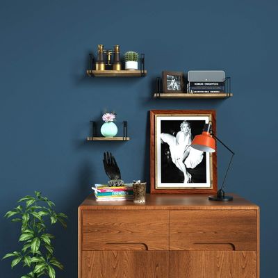 リビングルーム家具 壁棚 金属 木材 モダン 収納 キッチン 空間 節約