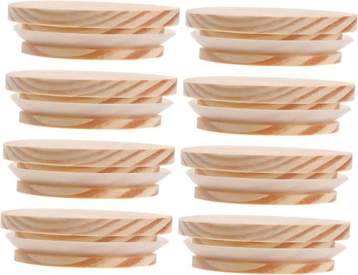 8pcs 木製の竹の蓋 漏れのないキャンドル ガラスボトル 空気密度の高いボトル 木製の蓋ボトル