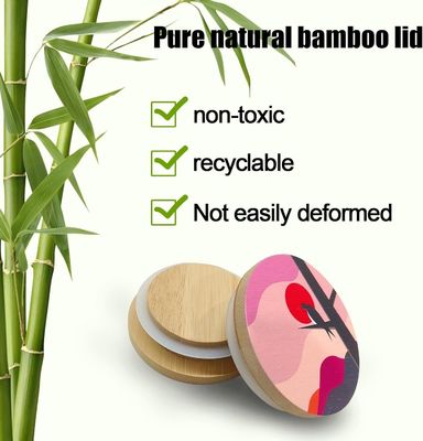 8 カスタム サイズ の 色とりどりの ボーホー パターン と バンブー の 蓋 を 備えた シリコン 密封 リング を パック する