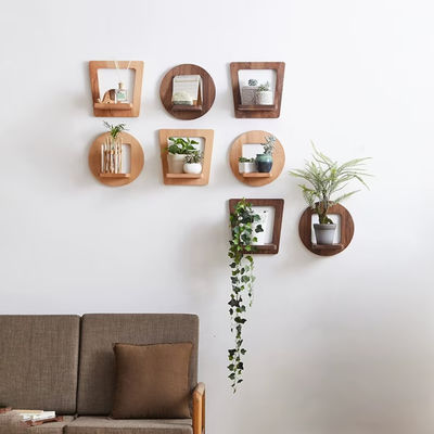 室内プラントスタンド 木造プラントハンガー オーダーメイドロゴの田舎式ディスプレイ棚