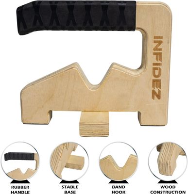 木製 引き上げ 押し上げ ハンドル 抵抗バンドホルダー 滑り止め カリステニクス 機器