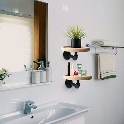 郵便包装 家庭用部屋の装飾のための小さな丸い浮く固木角棚