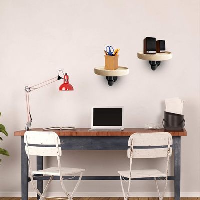 郵便包装 家庭用部屋の装飾のための小さな丸い浮く固木角棚