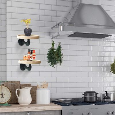 郵便包装 家庭用部屋の装飾のための小さな丸い浮く固木角棚