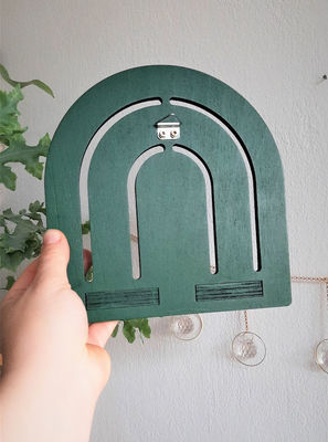 レインボー 木製 壁掛け装飾 リビング 室内 家具のための小さな植物展示棚