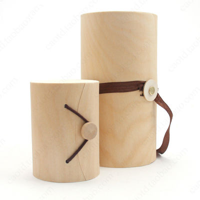 手作り 丸い 柔らかい 木製 ベルク 皮 の ギフト ボックス