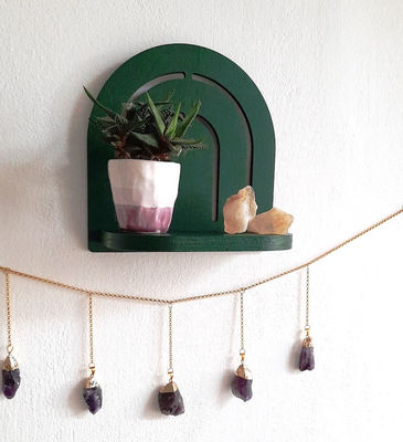 レインボー 木製 壁掛け装飾 リビング 室内 家具のための小さな植物展示棚