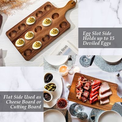 リバーシブル 木製 卵皿 オーダーメイド アカシア チョークテリー 板