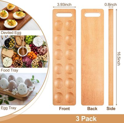 感謝祭の日の卵皿 12穴の木製の皿付きでスペースを節約する