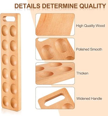 感謝祭の日の卵皿 12穴の木製の皿付きでスペースを節約する