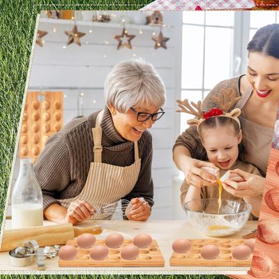 24 ホール リバーシブル 木製 変形 卵皿 野菜 を 配る チョークテリー 板