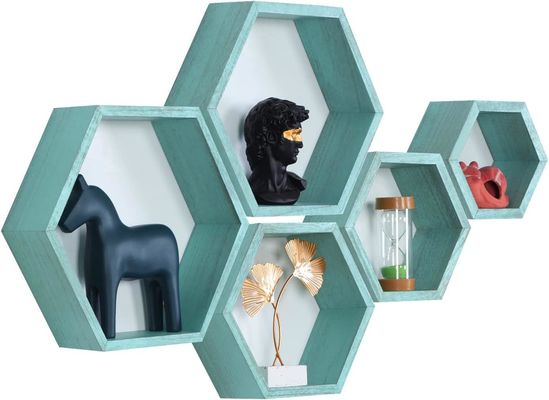 木製農場 貯蔵 ハニコム 壁棚 壁掛けセット 5 六角浮き棚