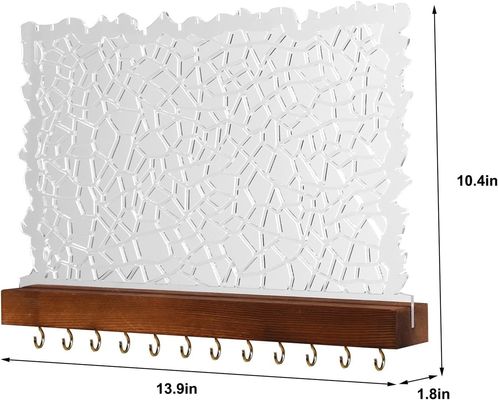 機能的なデザイン 木製の浮遊棚 オーダーメイドロゴのためのアクリルイヤリングディスプレイ