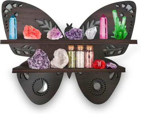 モダンなデザイン バターフライの貯蔵容器 木の壁 木製の浮遊棚