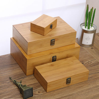 カスタマイズされたロゴ 受け入れられる 環境に優しい竹の長方形 木製 13x9x5cm 収納箱