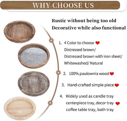 オーダーメイド 木製 サービス トレイ 田舎式 丸い キャンドルホルダー ケーキツールとデザインのための装飾