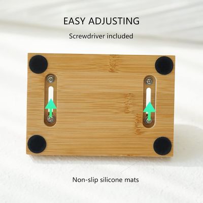 機能的なデザイン バンブー ラップトップ スタンドホルダー 調整可能なドック すべてのMacBookにフィットする 多機能