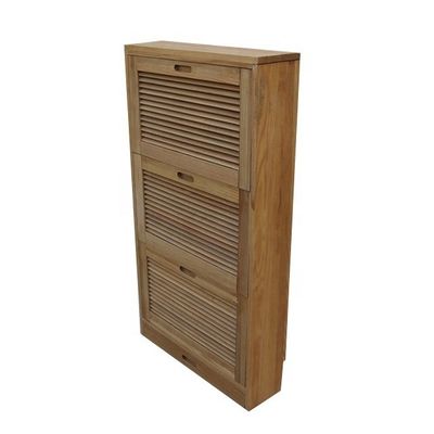 木製のシューズラック 収納キャビネット