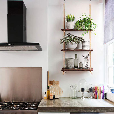 簡単かつ便利なアクセスのためにカスタマイズされたロゴ折りたたまれた木製キッチン壁棚