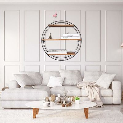 木製金属の写真フレームと展示用の浮遊式吊り棚