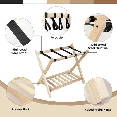高量 2 階折りたたみ可能な荷物架 棚と重用ナイロンベルト