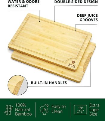 カスタムサービス 18X12インチ バンブー 木材 切断板 持続可能 木材 シンプル カラー