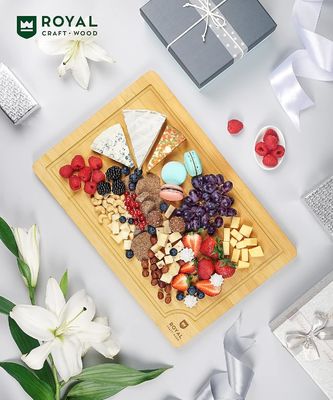 カスタムサービス 18X12インチ バンブー 木材 切断板 持続可能 木材 シンプル カラー