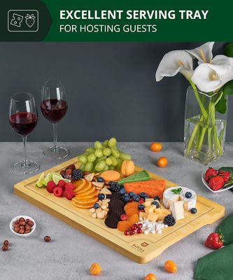 カスタムサービス 18X12インチ バンブー 木材 切断板 持続可能 木材 シンプル カラー