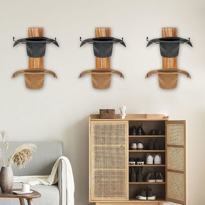 機能的なデザイン 多機能の壁マウント バンブー用の収納棚と帽子棚