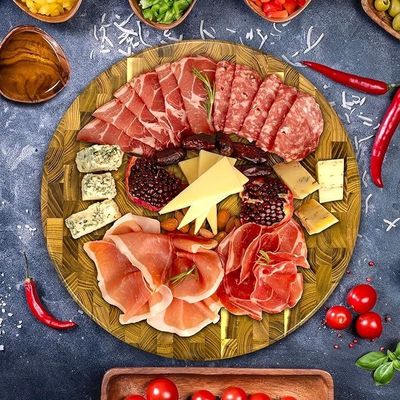 オーダーメイドサービス 環境に優しいデザインとジュース溝の 15 インチ木製切断板