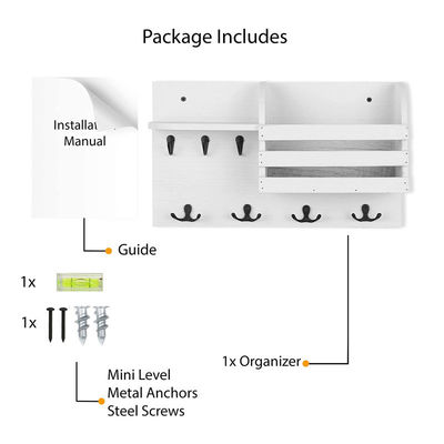 二階建ての壁マウント 収納棚 磁気家用 ハンガリングオーガナイザー ラック キーホルダー