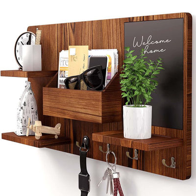 OEM 木製 壁棚 布 フック 入口 オーガナイザー コート フック キーレック メールホルダー クリエイティブ 壁ハンガーホルダー