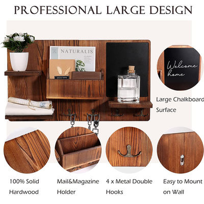 OEM 木製 壁棚 布 フック 入口 オーガナイザー コート フック キーレック メールホルダー クリエイティブ 壁ハンガーホルダー