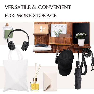 OEM 木製 壁棚 布 フック 入口 オーガナイザー コート フック キーレック メールホルダー クリエイティブ 壁ハンガーホルダー