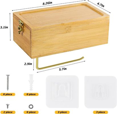 デスクまたはスポーツ バンブー ウォールマウント トイレットペーパーホルダー