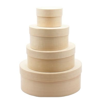 天然木色 木製の箱 オーダーメイド 丸いケーキ チーズケーキ サラダ 果物 梱包