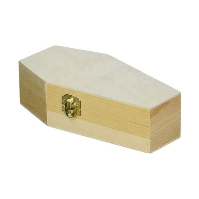 パーソナライズされたシンプルブラックギフトと化粧品の包装のための未完成の木製棺箱