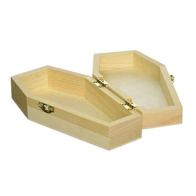 パーソナライズされたシンプルブラックギフトと化粧品の包装のための未完成の木製棺箱