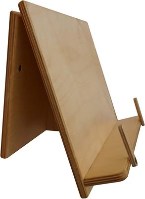 木製の壁マウントブックホルダー 調節可能なレシピブックスタンド キッチンカウンターディスプレイ