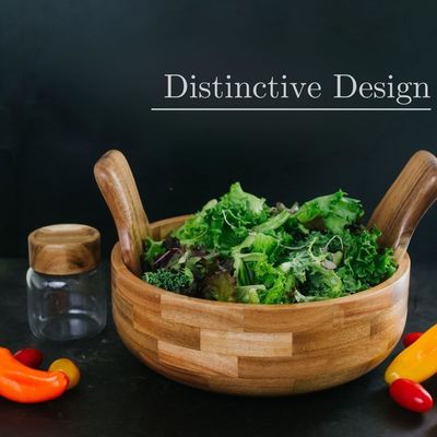 お祝いのバンブーサラダ碗セットを 器具とドレッシングボトルで完成させてください