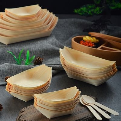 木製の寿司の出荷船 9 インチ シンプルな現代的な使い捨ての松樹バブー