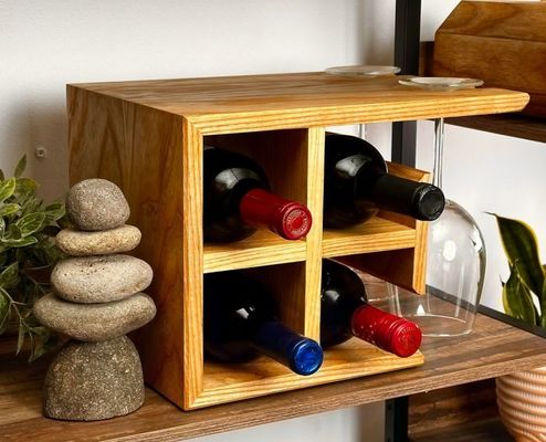 カスタマイズされたロゴ 硬木ワインラック 高量ワインホルダー