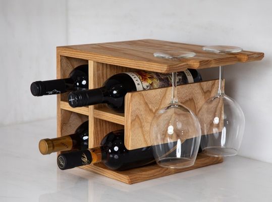 カスタマイズされたロゴ 硬木ワインラック 高量ワインホルダー