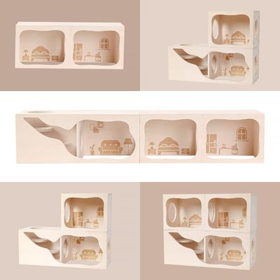 小さな動物のための呼吸可能な木造の家 隠れ家と探検のためのカスタマイズ可能な部屋