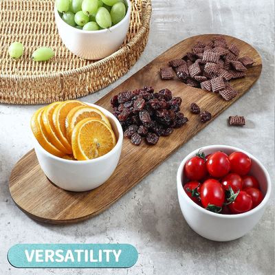 アカシア 木製 トレイ チップとディップ サービス セット 木製 シンプル カラー または あなたの カラー