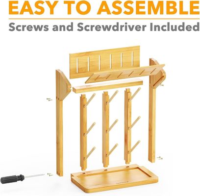 便利なキッチンボトルの組織のためのダブル層の竹の赤ちゃんボトル乾燥ラック