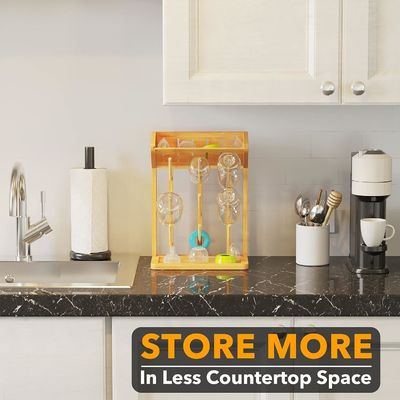 便利なキッチンボトルの組織のためのダブル層の竹の赤ちゃんボトル乾燥ラック